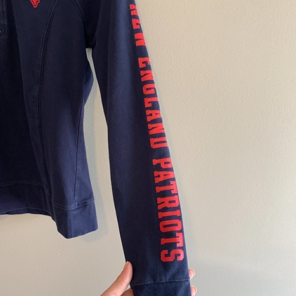 PINK Victoria's Secret NFL New England Patriots Mock Neck 3/4 Zip Sweatshirt - Picture 4 of 7